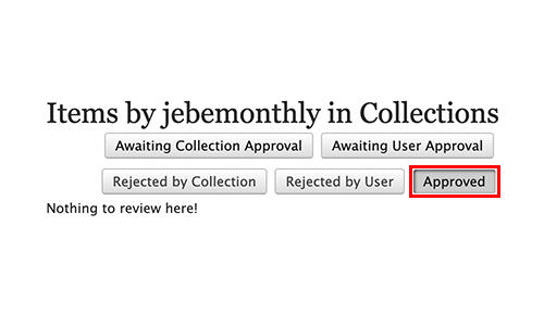 If Fic has been approved, it'll appear in this "Approved" tab.